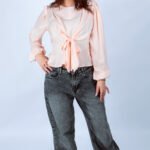 بلوزة ستان بينك